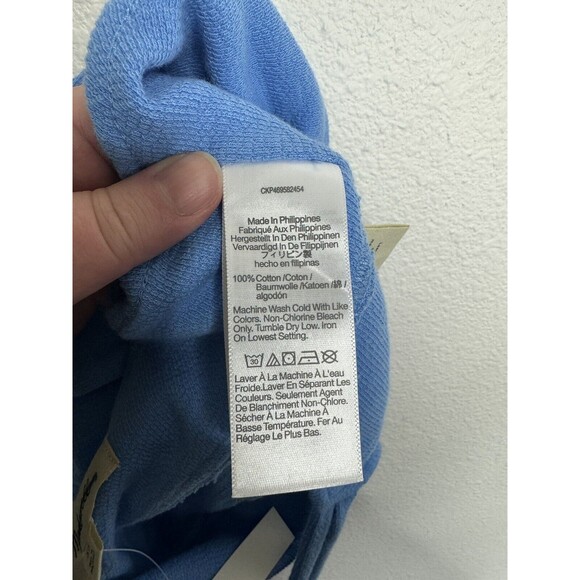 Madewell Sz XS Cutout Knot Front Crop Tank Top Oasis Blue Fitted Sweetheart NWT - Picture 9 of 11